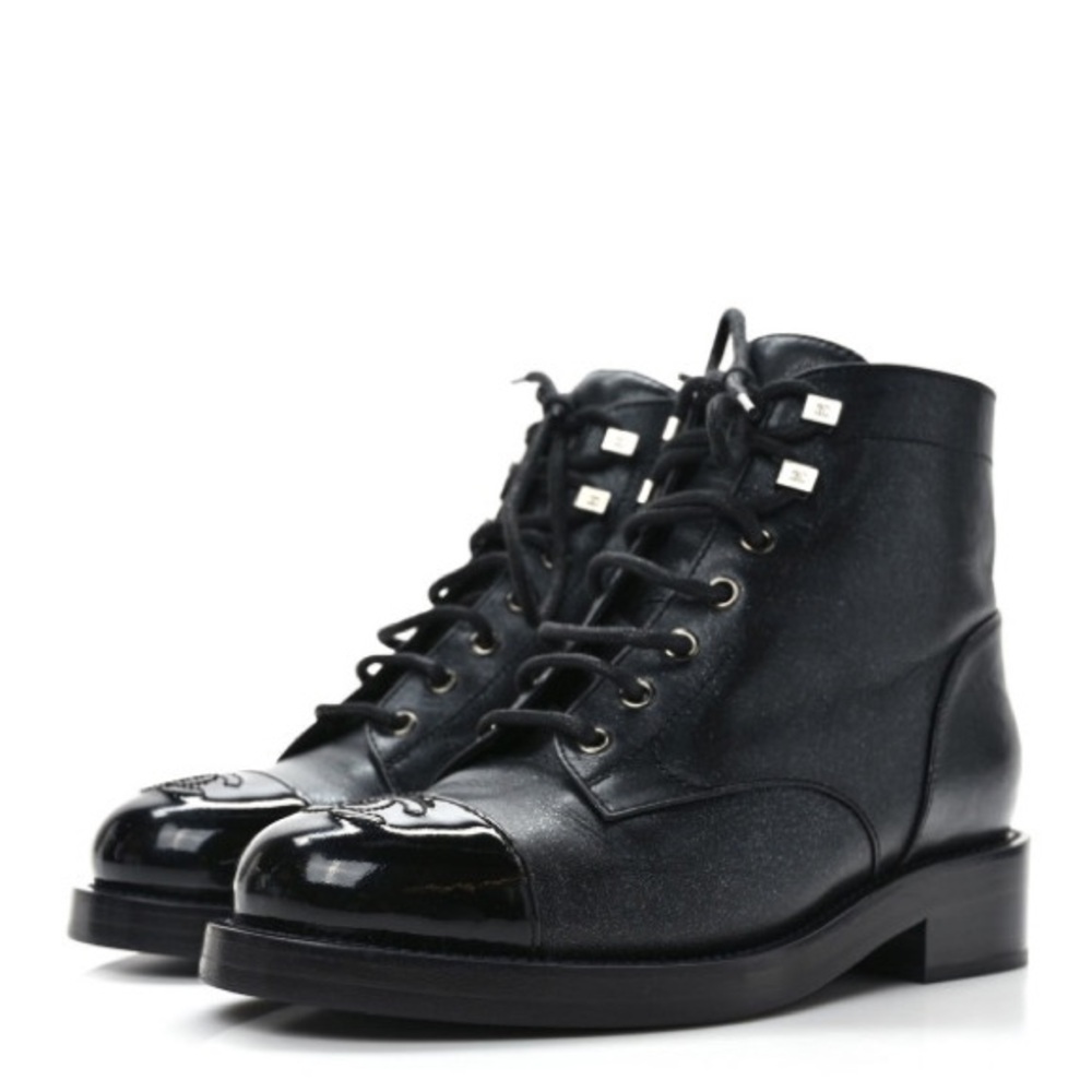 ❌SOLD❌CHANEL MILITARY STYLE BOOTS, BLACK SIZE 7